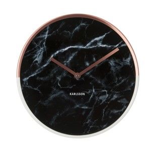 Nástěnné mramorové hodiny s ručičkami v měděné barvě Karlsson Marble Delight