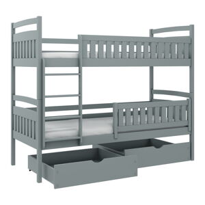 Šedá patrová dětská postel s úložným prostorem 70x160 cm Ignas - Lano Meble