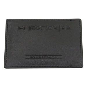 Černé kožené pouzdro na kreditní karty Friedrich Lederwaren Simple
