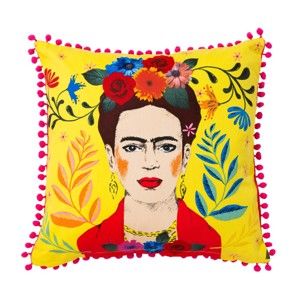 Barevný polštář Talking tables Frida Kahlo, 45 x 45 cm