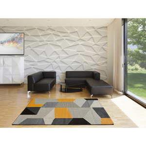 Šedo-oranžový koberec Universal Leo Grey, 80 x 150 cm