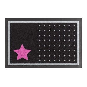 Rohožka Hanse Home Star and Dots Black and Pink, 40 x 60 cm