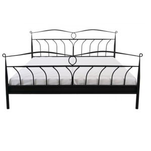 Černý rám postele Actona Line Metall, 140 x 200 cm