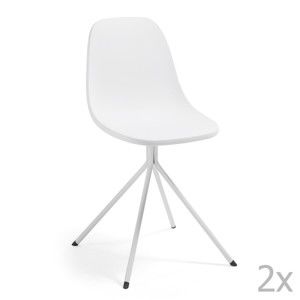 Sada 2 bílých jídelních židlí La Forma Mint