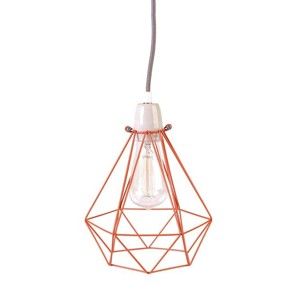 Světlo s oranžovým stínítkem a šedým kabelem Filament Style Diamond #1