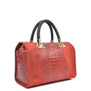 Růžová kožená kabelka Isabella Rhea Kleo Rosso