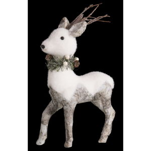 Bílá vánoční dekorace Unimasa Deer, výška 45 cm