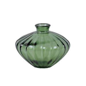 Zelená váza z recyklovaného skla Ego Dekor Etnico, výška 14 cm