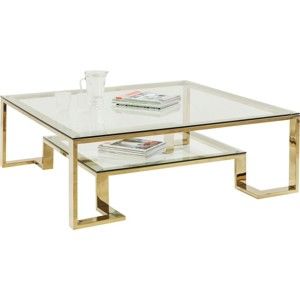 Skleněný konferenční stolek Kare Design Gold Rush