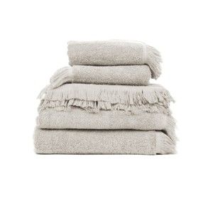 Set 4 šedých osušek a 2 ručníků z čisté bavlny Casa Di Bassi Compacto