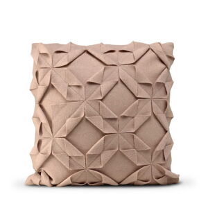 Světle růžový vlněný povlak na polštář HF Living Felt Origami, 50 x 50 cm