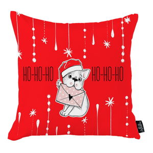 Červený vánoční povlak na polštář Apolena Honey Ho-Ho-Ho Christmas Dog, 45 x 45 cm