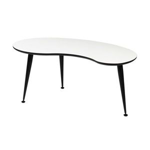 Bílý konferenční stolek s černými nohami Folke Strike, 40 x 70 x 110 cm