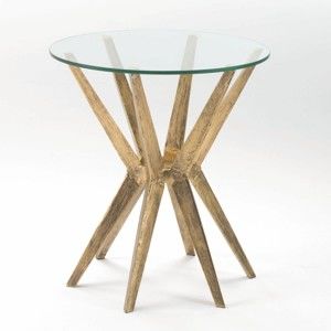 Odkládací stolek z kovu a skla Thai Natura Pulse, Ø 55 x 62 cm