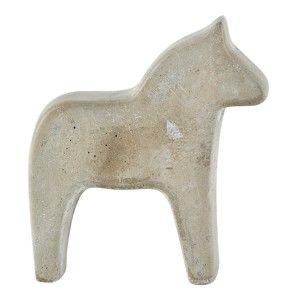 Dekorativní cementová soška KJ Collection Snowy Horse, výška 14 cm