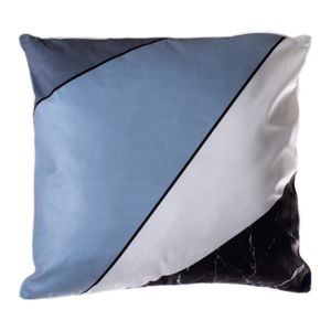 Modro-šedý polštář JAHU Geometry Stripes, 45 x 45 cm