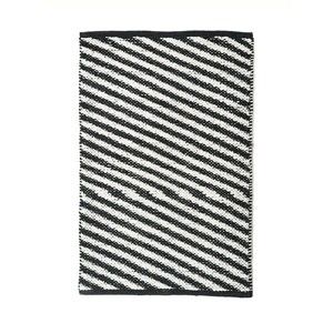 Černobílý bavlněný ručně tkaný koberec Diagonal, 60 x 90 cm