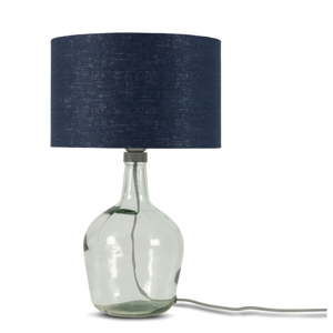 Stolní lampa s tmavě modrým stínidlem a konstrukcí z recyklovaného skla Good&Mojo Murano, ⌀ 30 cm