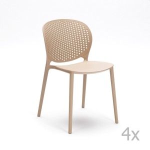 Sada 4 béžových židlí Design Twist Gavle