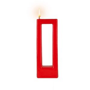 Světle červená svíčka Alusi Quadra, 4,5 hodin hoření