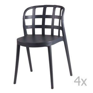 Sada 4 tmavě šedých jídelních židlí sømcasa Gina
