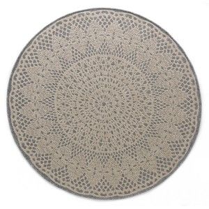 Šedý kulatý koberec Art For Kids Crochet, ⌀ 135 cm