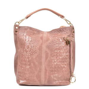 Růžová kožená kabelka Roberta M Mafrio