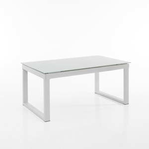Bílý kovový rozkládací jídelní stůl Oreste Luchetta Clever, 160 x 90 cm