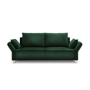 Lahvově zelený třímístná rozkládací pohovka se sametovým potahem Windsor & Co Sofas Pyxis