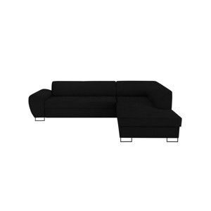 Černá rohová rozkládací pohovka s úložným prostorem Kooko Home XL Right Corner Sofa Puro