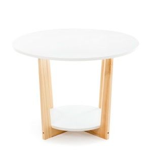 Bílý odkládací stolek 360 Living Clear, ⌀ 52 cm