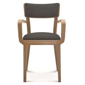 Dřevěná židle s tmavě šedým polstrováním Fameg Lone