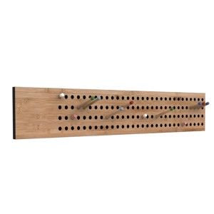 Nástěnný variabilní věšák z bambusu Moso We Do Wood Scoreboard, šířka 100 cm