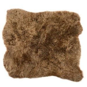 Hnědý kožešinový koberec s krátkým chlupem Arctic Fur Busta, 90 x 80 cm