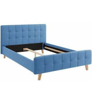 Modrá dvoulůžková postel Støraa Limbo, 140 x 200 cm