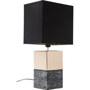 Větší stolní lampa ve zlaté barvě s černým stínítkem Kare Design Creation