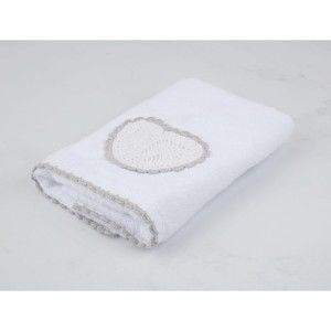 Bílý bavlněný ručník k umyvadlu Madame Coco Heart, 50 x 76 cm