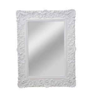 Nástěnné zrcadlo s dekorativním rámem Mauro Ferretti Monaco Bianco, 60 x 90 cm