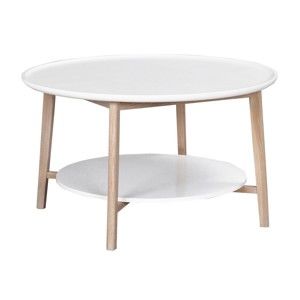 Bílý konferenční stolek s matně lakovanými nohami Folke Pixie, ⌀ 90 cm