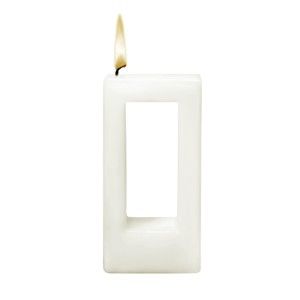 Bílá svíčka Alusi Quadra Una, 3 hodiny hoření