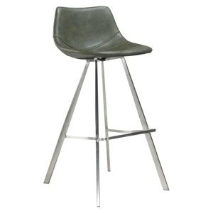 Zelená barová židle s ocelovým podnožím DAN–FORM Pitch