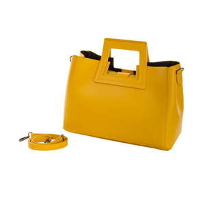 Žlutá kabelka z pravé kůže Andrea Cardone Pietro