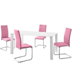 Sada stolu a 4 růžových židlí Støraa Naral