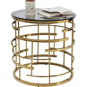 Odkládací stolek ve zlaté barvě Kare Design Jupiter, ⌀ 55 cm