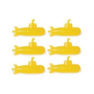 Sada 6 žlutých kostek na led Kikkerland Submarine