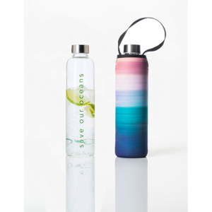 Cestovní lahev z borosilikátového skla s obalem BBBYO Peace, 750 ml