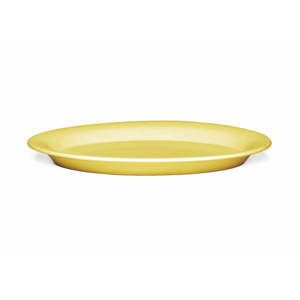 Žlutý oválný kameninový talíř Kähler Design Ursula, 33 x 22 cm