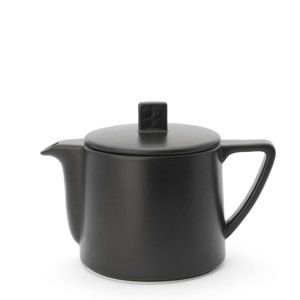 Černá keramická konvice se sítkem na sypaný čaj Bredemeijer Lund, 500 ml
