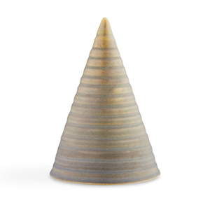 Hnědá kameninová dekorativní soška Kähler Design Glazed Cone Smoke Brown, výška 15 cm