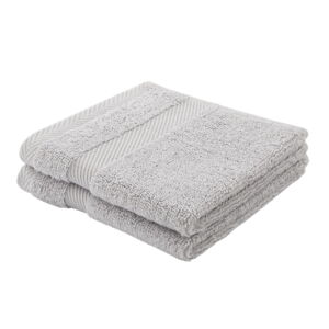 Světle šedý bavlněný ručník s příměsí hedvábí 30x30 cm – Bianca